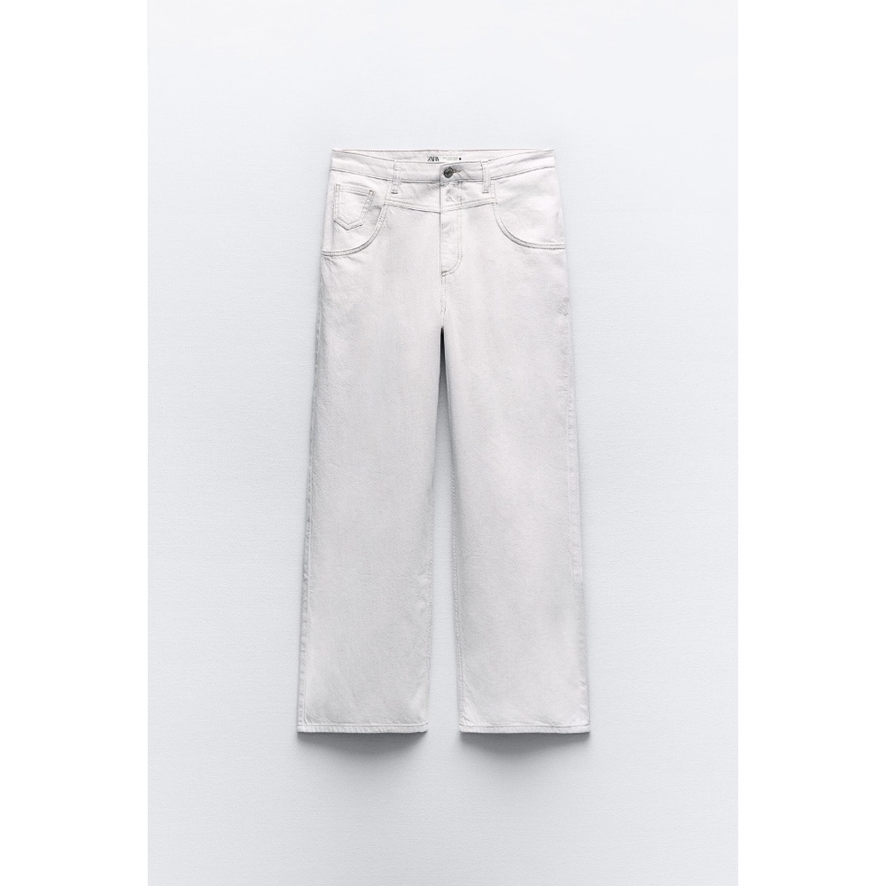 Zara Linen Blend Wide Leg Pants - Picture 3 of 9